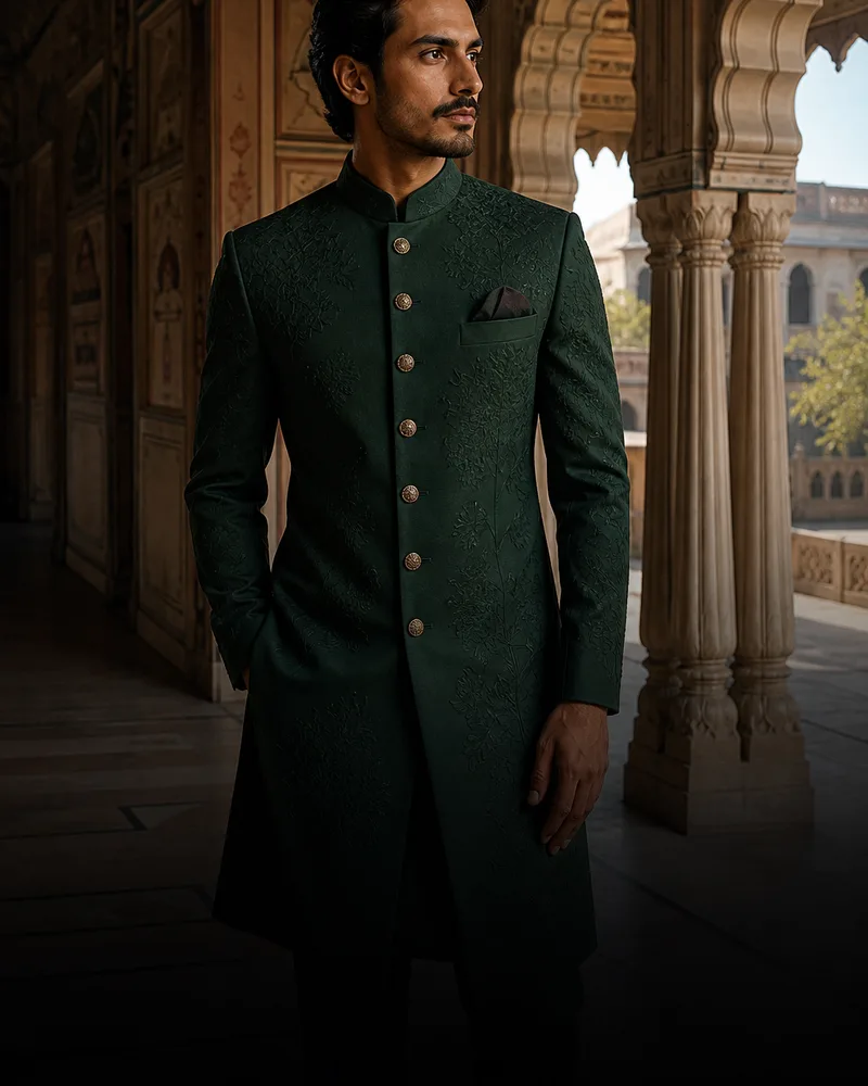 Man in an emerald bandhgala